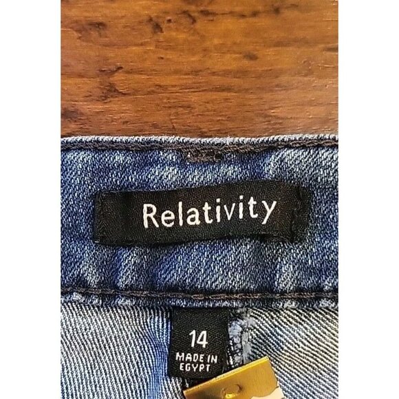 Relativity Jeans Womens 14 Blue Mid Rise Bootcut Medium Wash Stretch Denim 34x29 - Picture 3 of 10